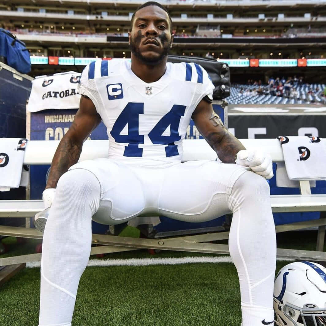 Zaire Franklin, number 44, white and blue uniform, SD Desktop Wallpaper