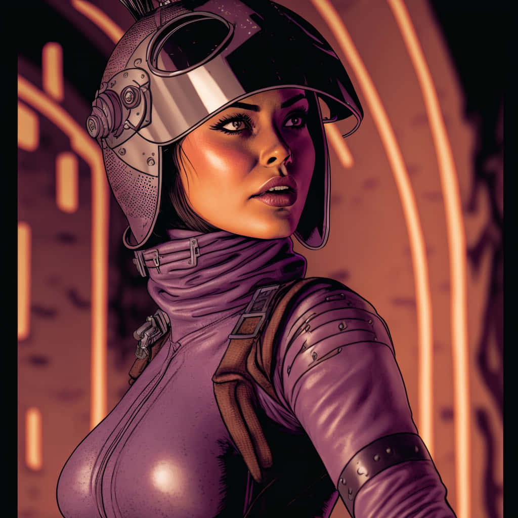 Zam Wesell, futuristic helmet, purple suit, SD Desktop Wallpaper