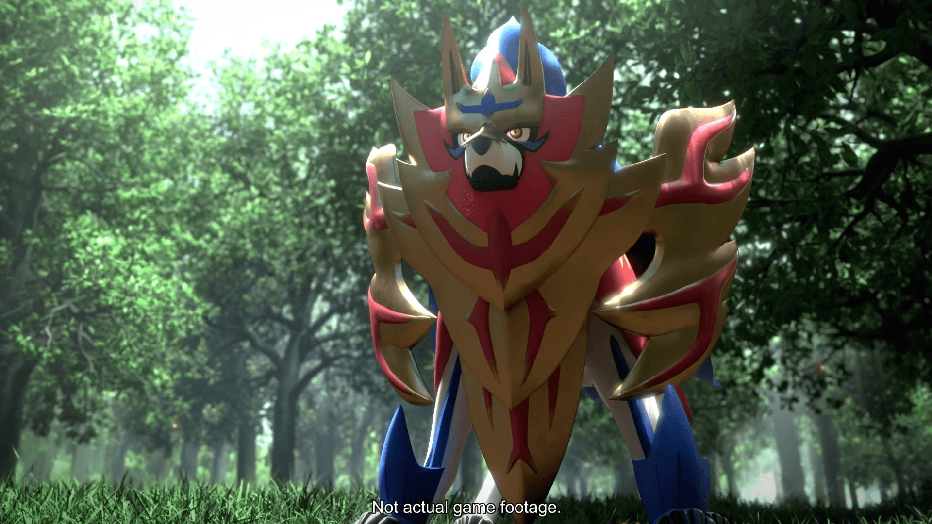 Zamazenta, golden, red, Full HD Desktop Wallpaper