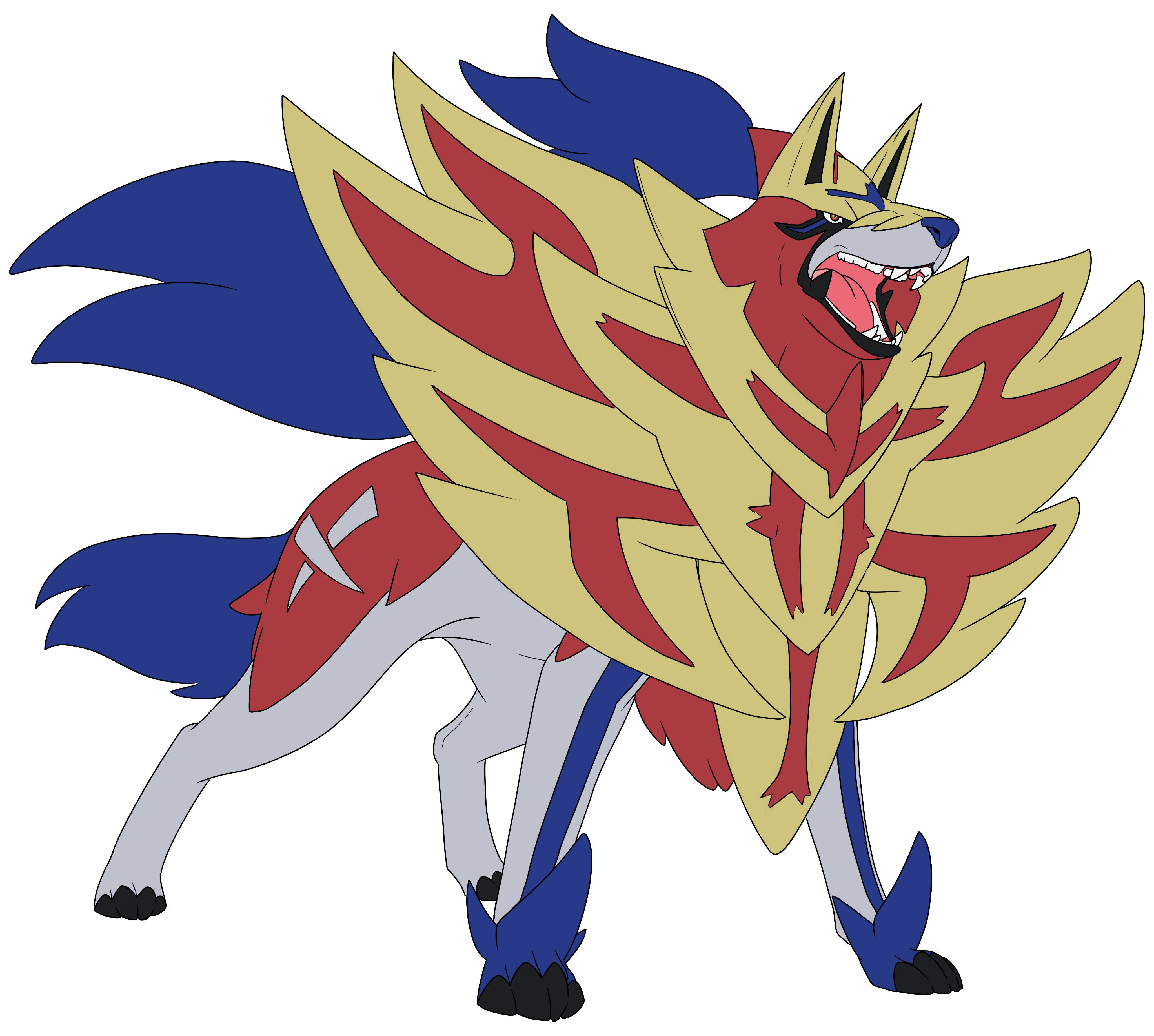 Zamazenta, golden red armor, blue mane, 4K Desktop Wallpaper