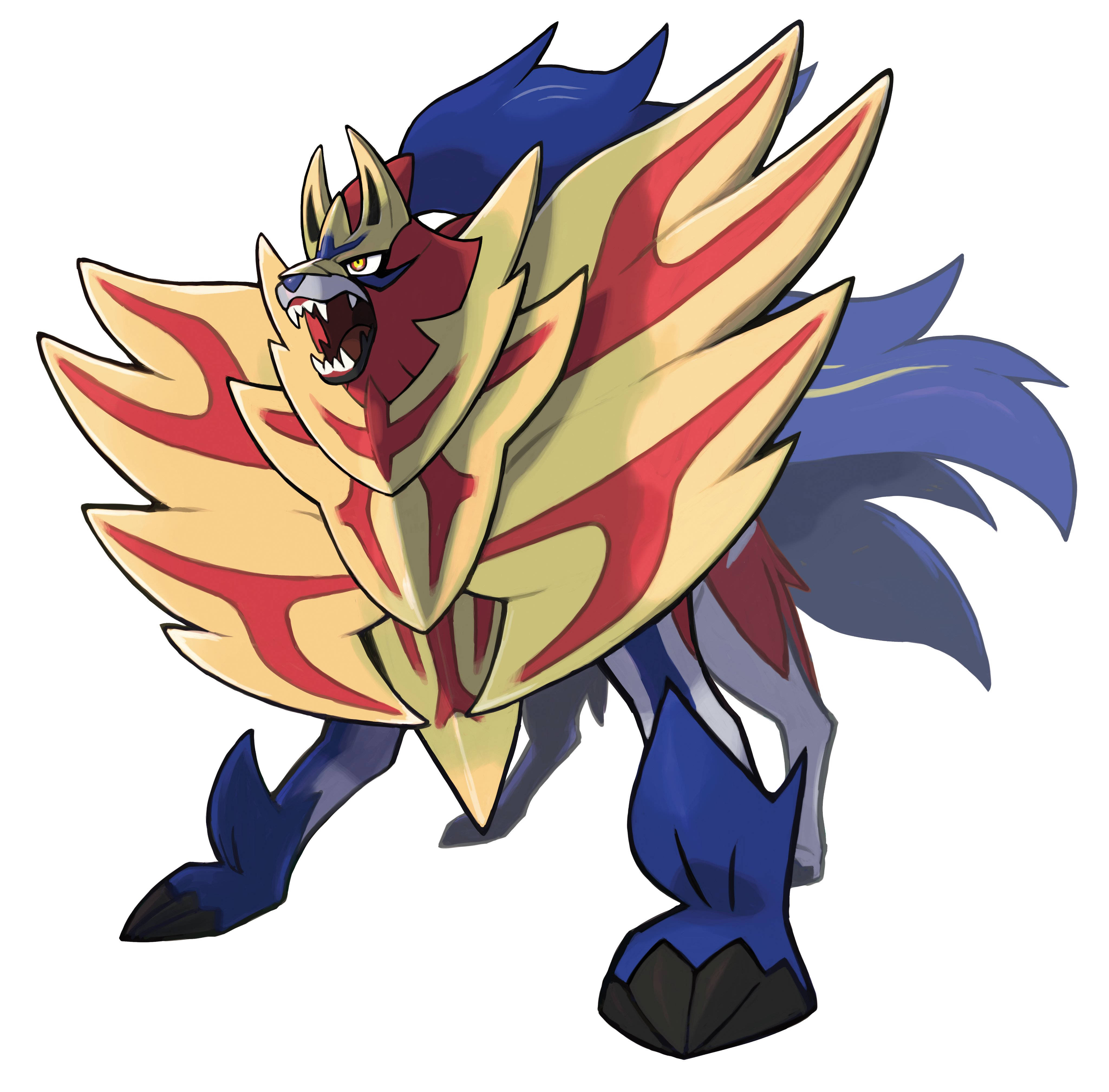 Zamazenta, blue fur, red markings, 4K Desktop Wallpaper