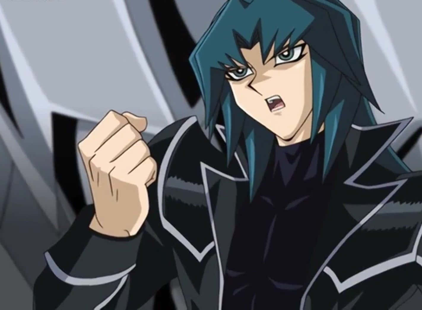 Zane Truesdale, spiky blue hair, intense eyes, HD Desktop Wallpaper