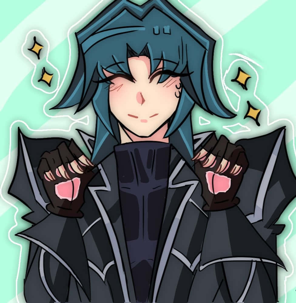 Zane Truesdale, blue hair, cat-like paws, SD Phone Wallpaper