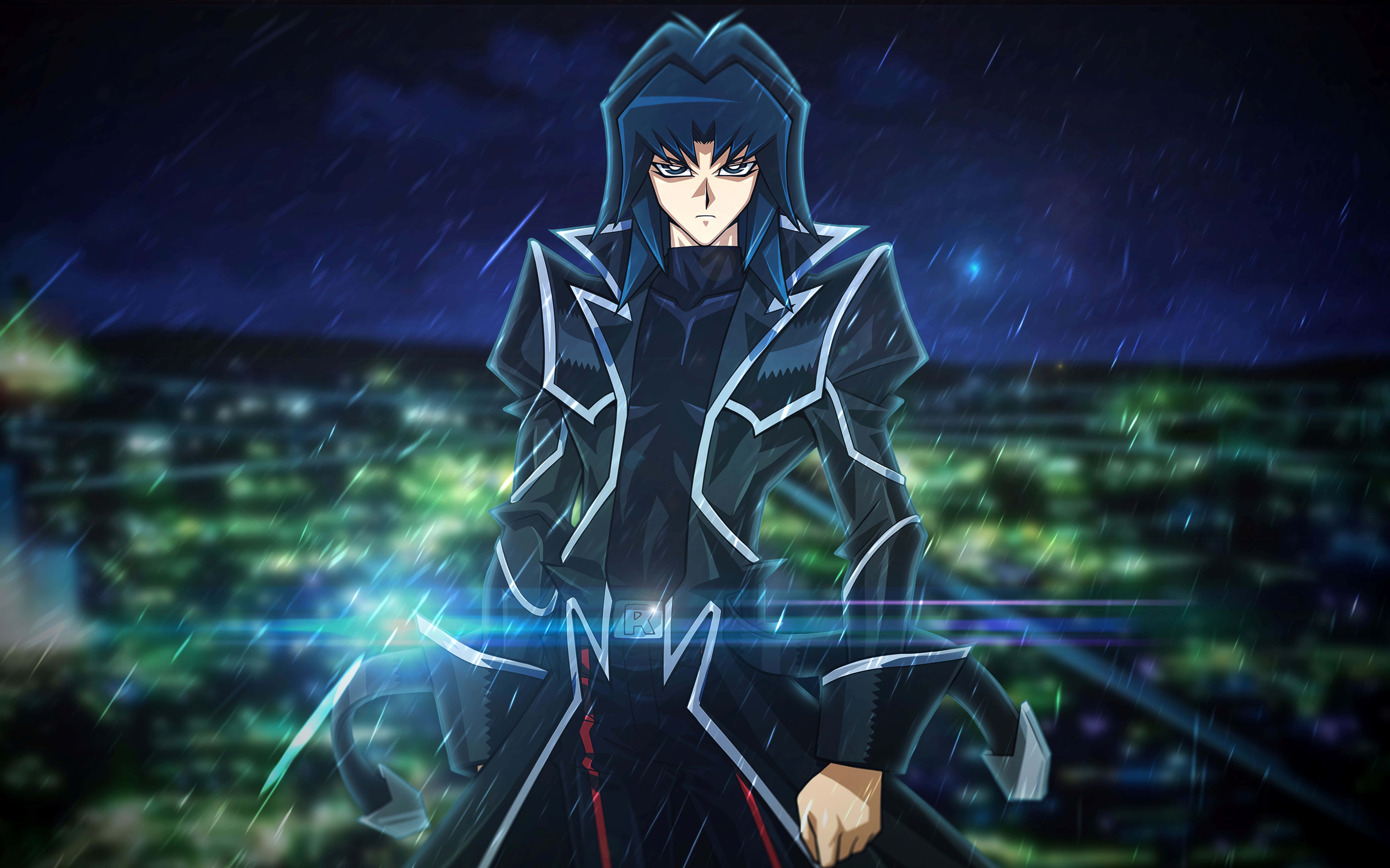 Zane Truesdale, black coat, rain, 5K Desktop Wallpaper