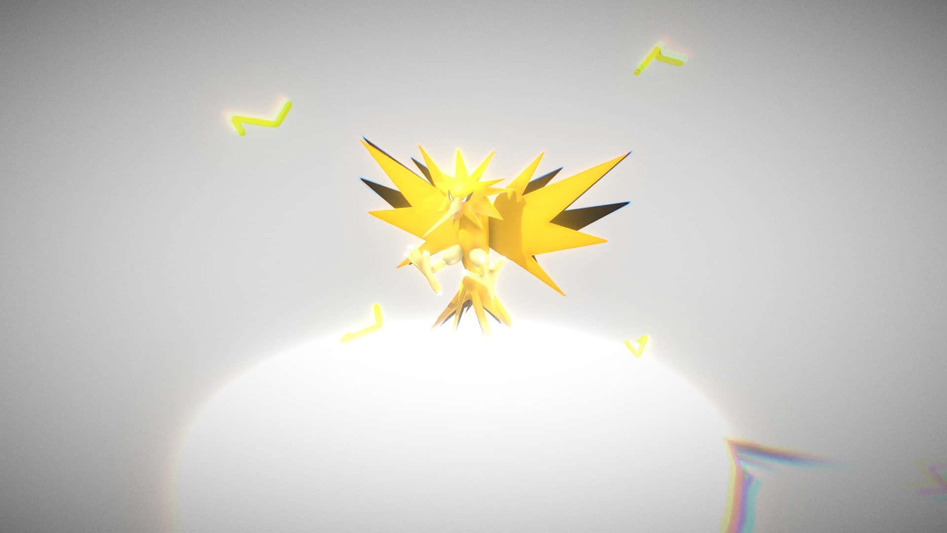 Zapdos, radiant yellow, spiky wings, Full HD Desktop Wallpaper