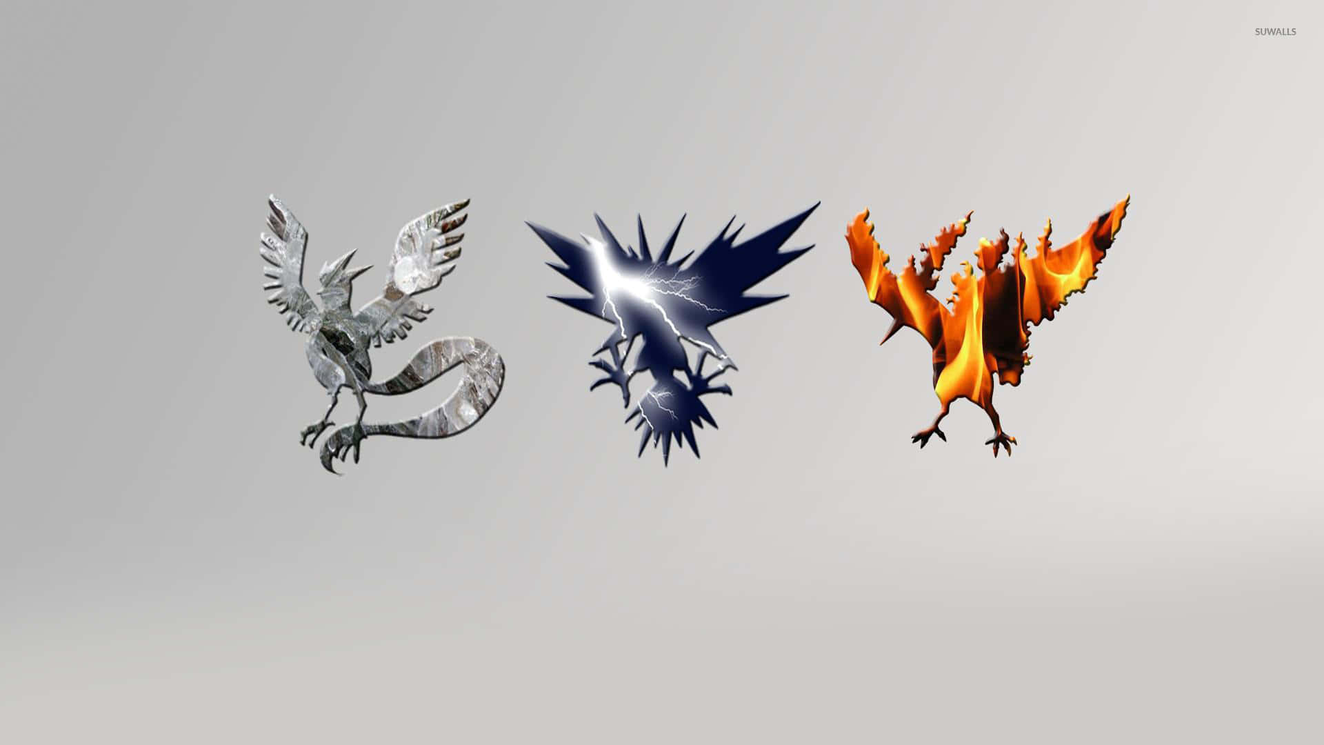 Zapdos, silver, dark blue with lightning, Full HD Desktop Wallpaper