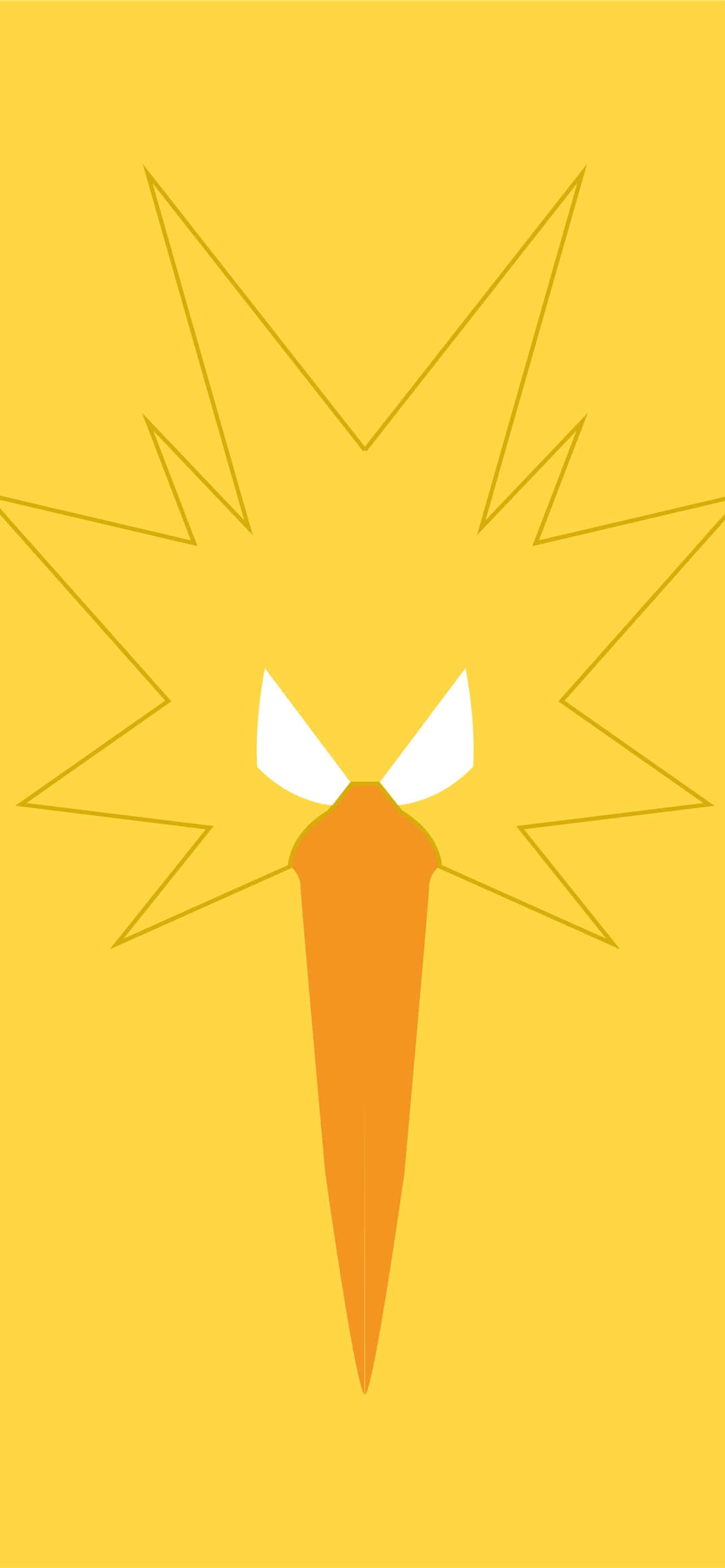 Zapdos, minimalist, yellow bird, 2K Phone Wallpaper
