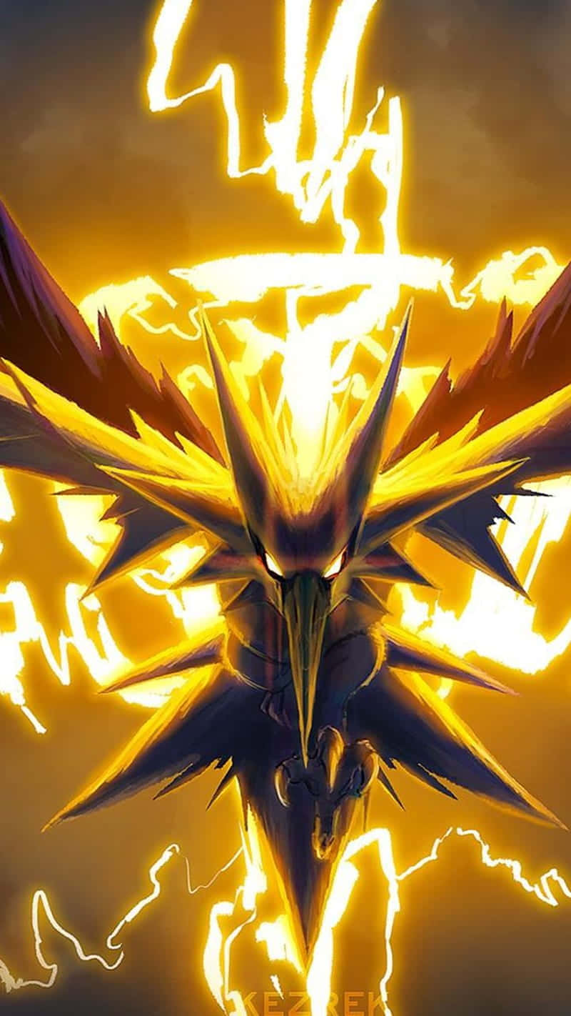 Zapdos, lightning bolts, golden lightning, HD Phone Wallpaper