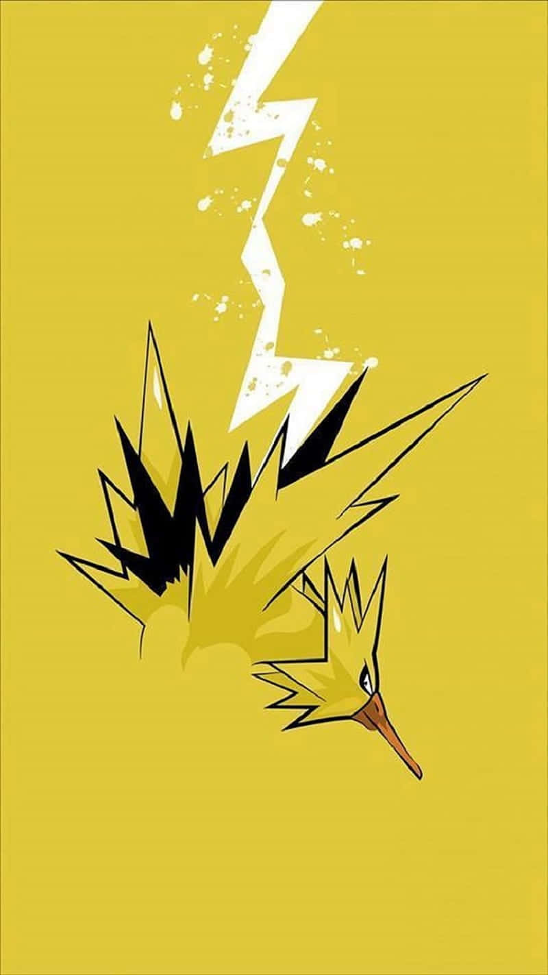 Zapdos, lightning bolt, yellow bird, HD Phone Wallpaper
