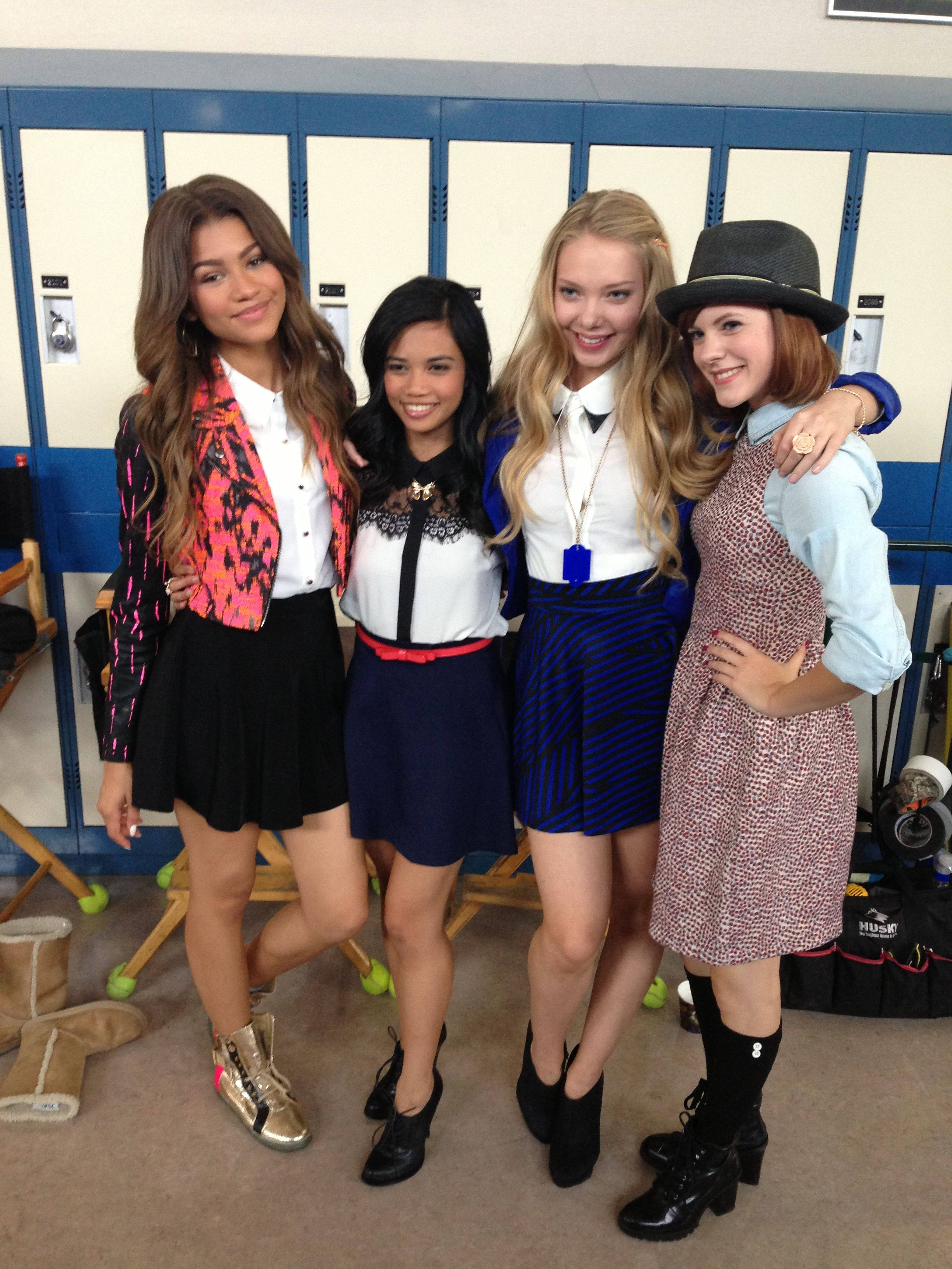 Zapped, blue school lockers, colorful outfits, 2K Phone Wallpaper