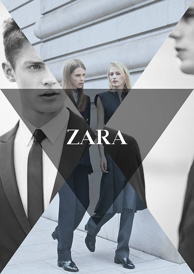 Zara, black and white, geometrically fragmented, SD Phone Wallpaper