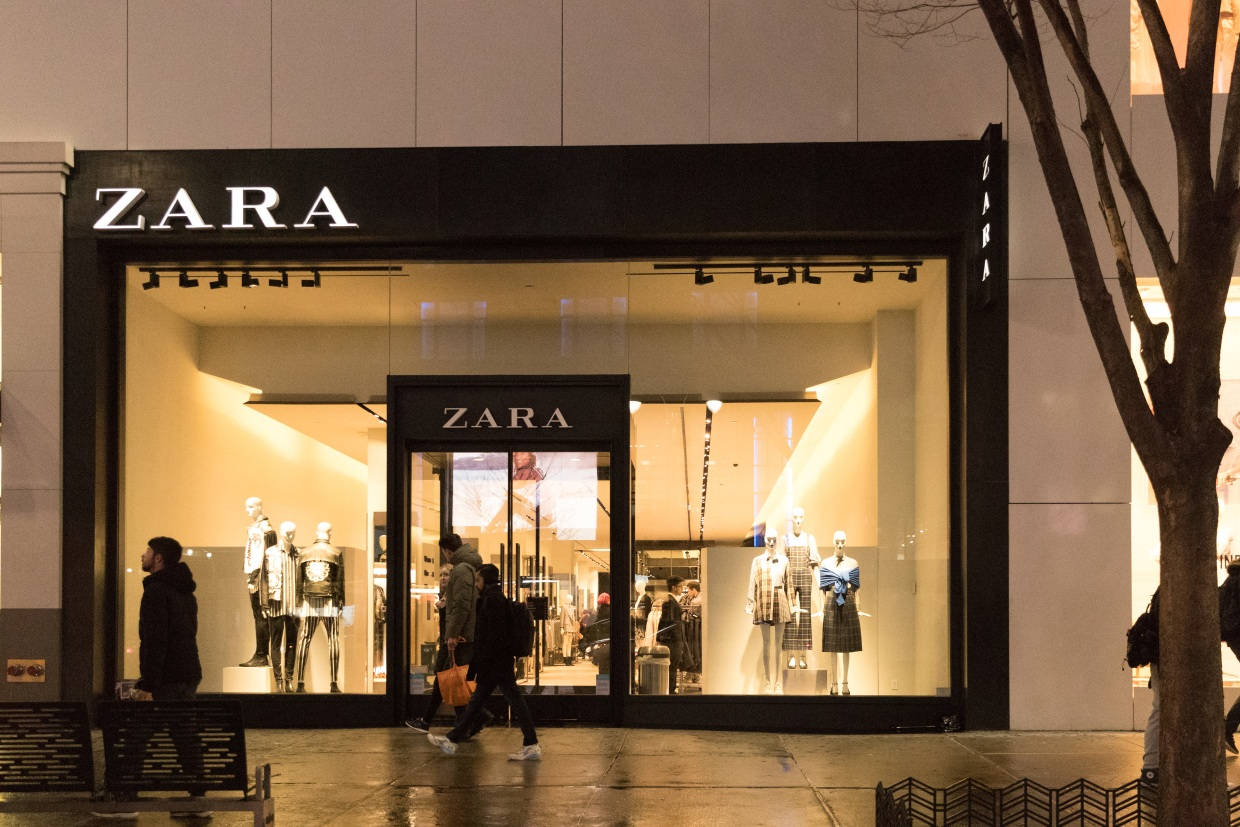 Zara, outlet store, night, SD Desktop Wallpaper