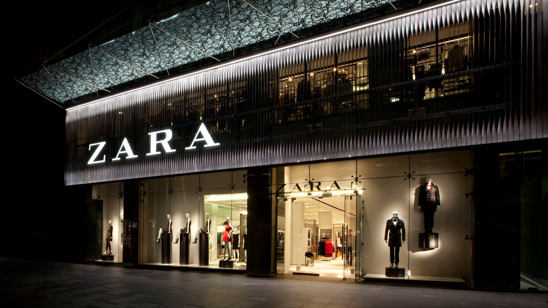 Zara, night, mannequins, Full HD Desktop Wallpaper