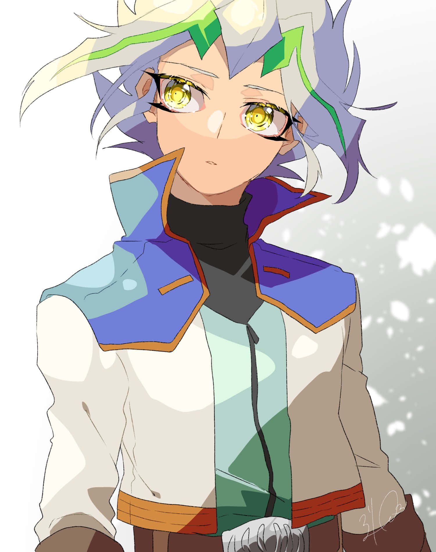 Zarc, spiky blue and white hair, green accents, HD Phone Wallpaper