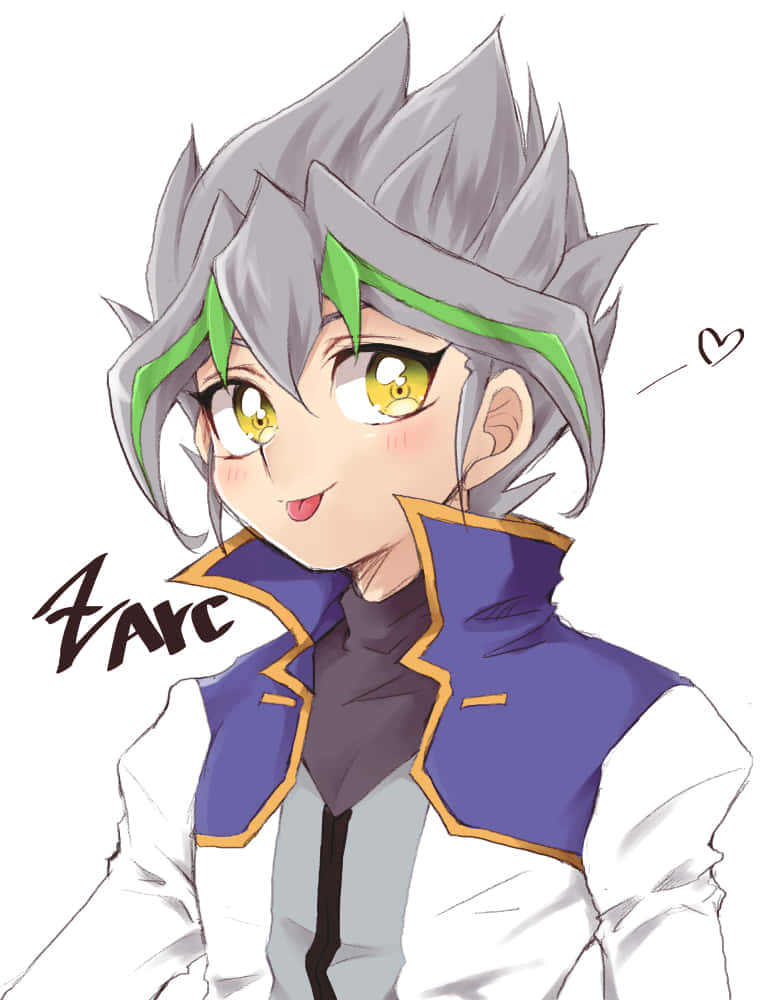 Zarc, spiky silver hair, green streaks, SD Phone Wallpaper