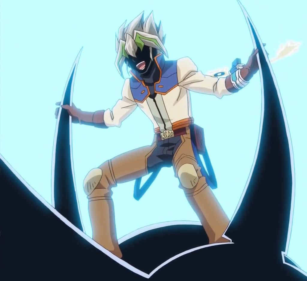 Zarc, spiky white and green hair, two curved blades, SD Desktop Wallpaper
