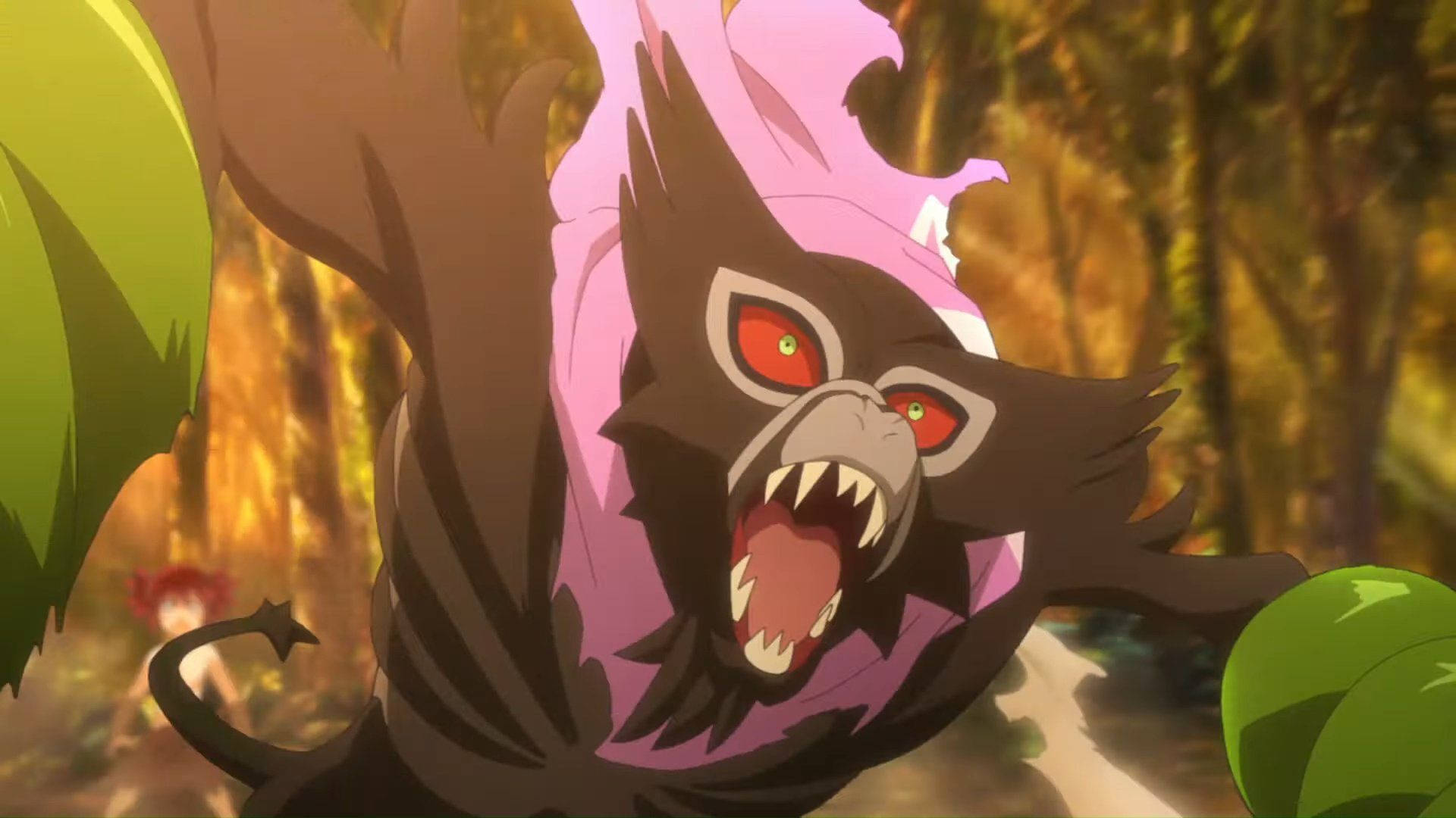 Zarude, glowing red eyes, sharp teeth, Full HD Desktop Wallpaper