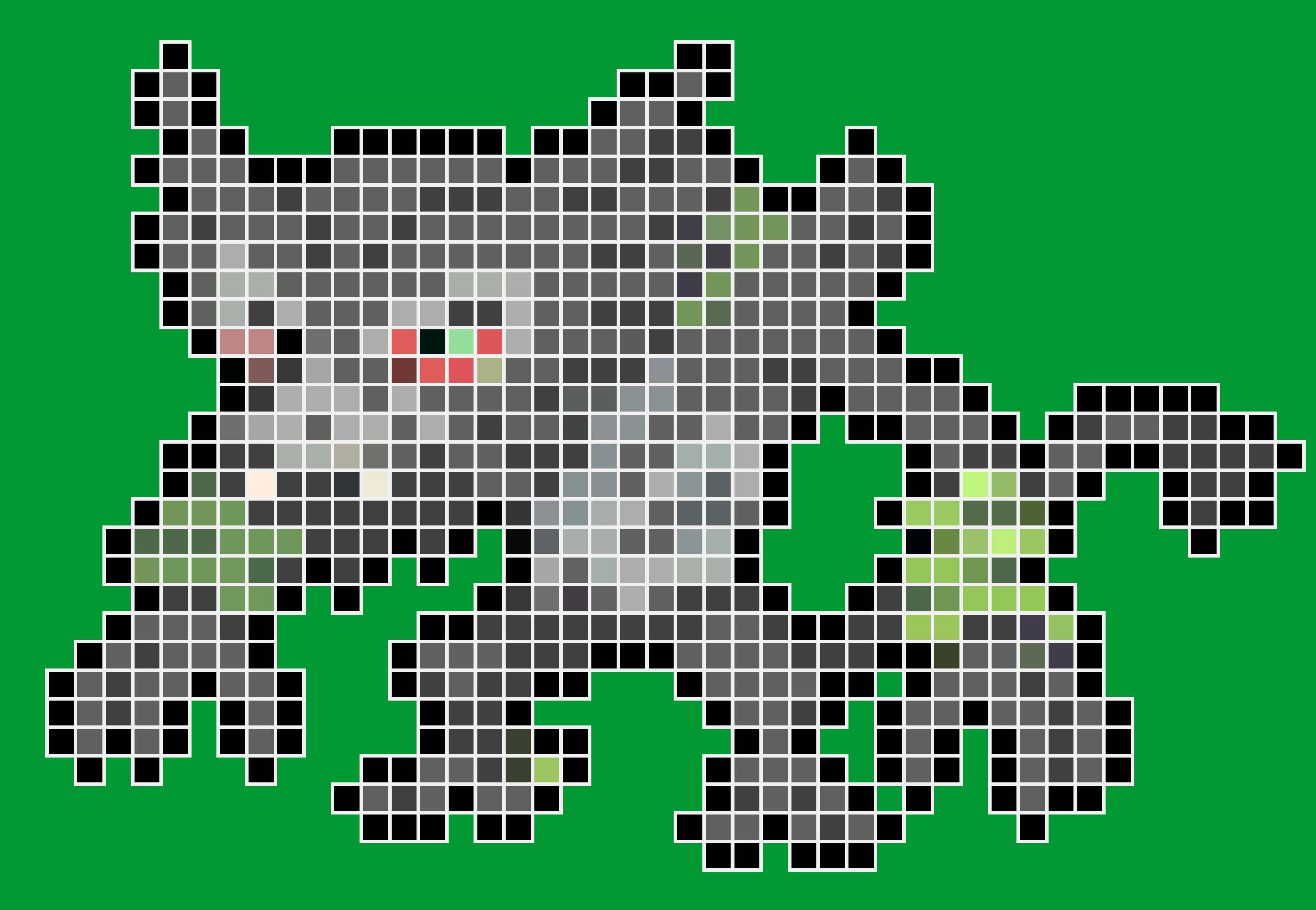 Zarude, pixel art, gray dragon, 2K Desktop Wallpaper
