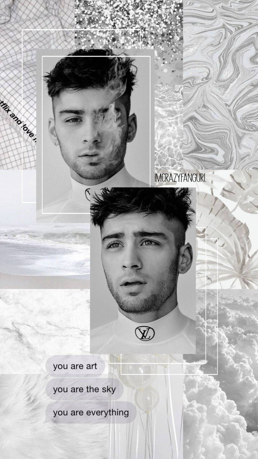 Zayn iPhone, white aesthetic, monochrome collage, HD Phone Wallpaper