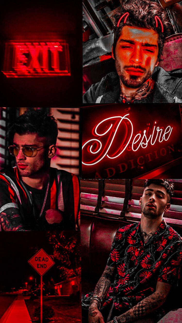 dark red collage, Zayn iPhone, devil horns, HD Phone Wallpaper