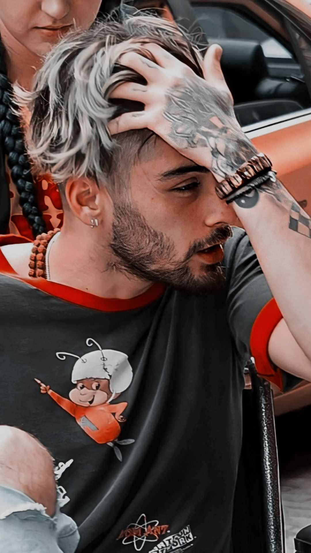Zayn, silver hair, tattooed hand, Full HD Phone Wallpaper