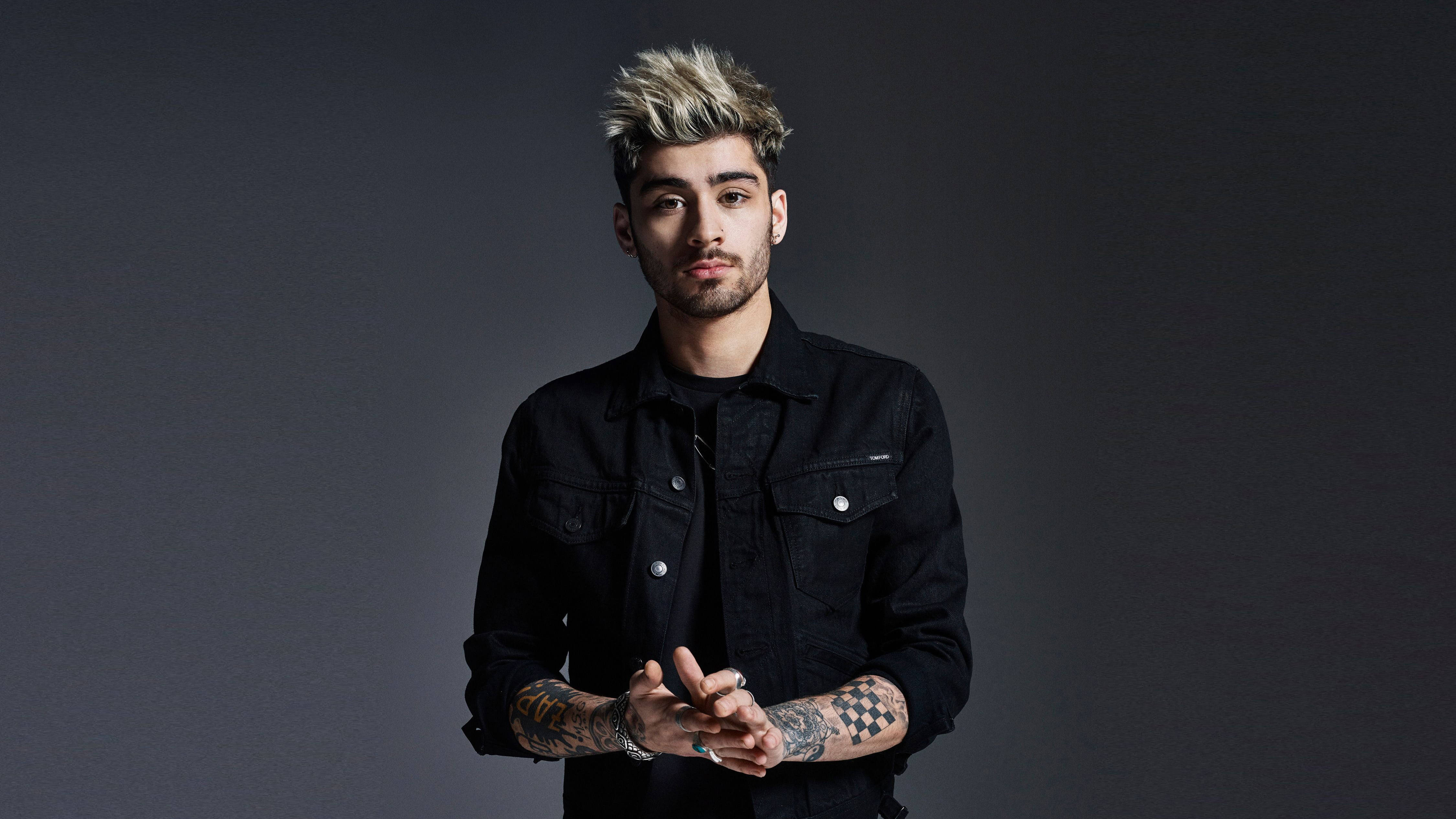 Zayn, spiky blonde hair, tattoos, 4K Desktop Wallpaper