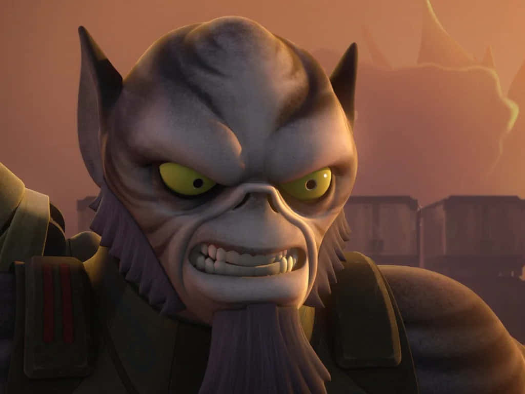 Zeb Orrelios, glowing yellow eyes, sharp teeth, SD Desktop Wallpaper