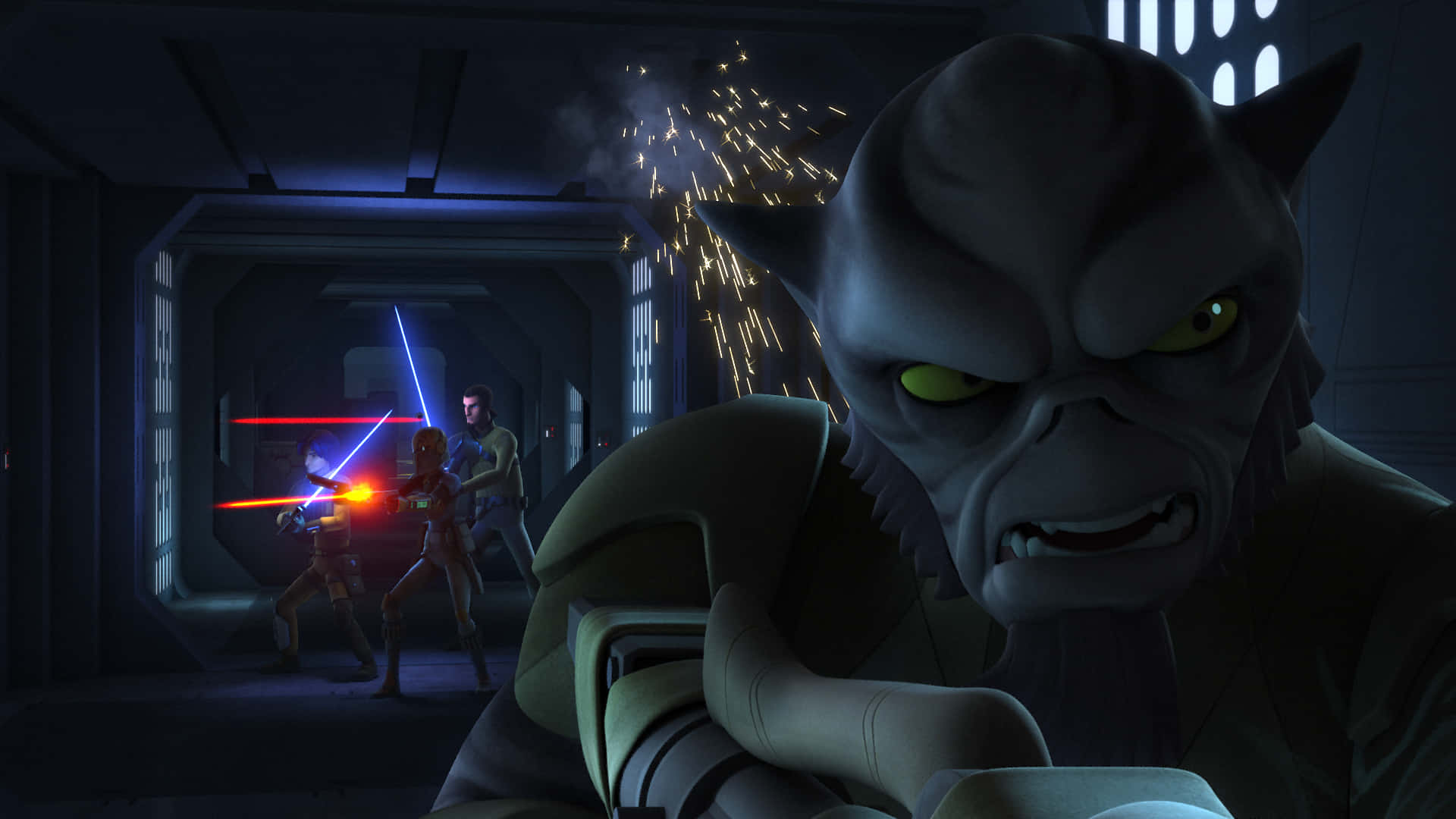 Zeb Orrelios, 1920 x 1080, glowing yellow eyes, Full HD Desktop Wallpaper