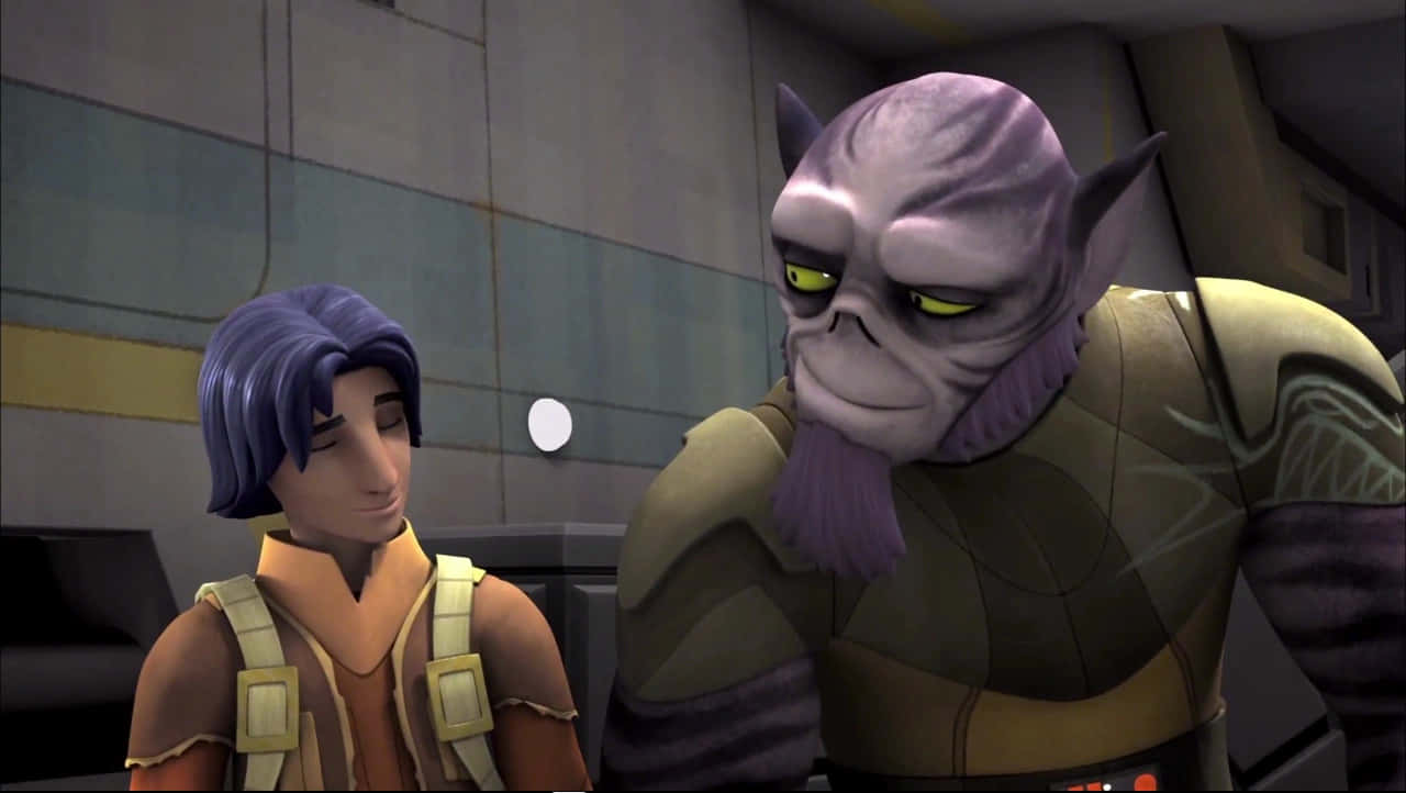 Zeb Orrelios, purple-skinned alien, glowing yellow eyes, HD Desktop Wallpaper