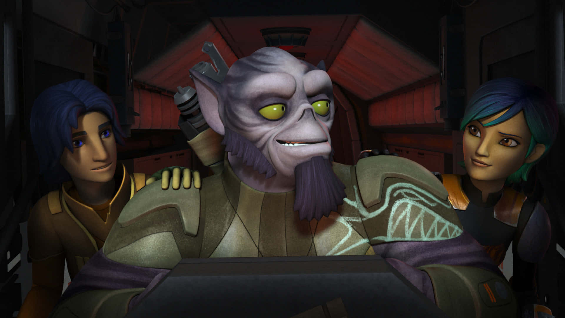 Zeb Orrelios, spaceship cockpit, glowing controls, Full HD Desktop Wallpaper