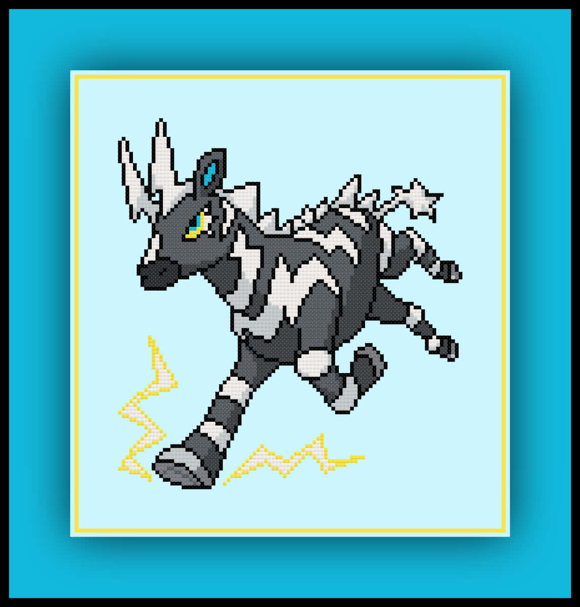 Zebstrika, pixel art, lightning bolts, SD Phone Wallpaper