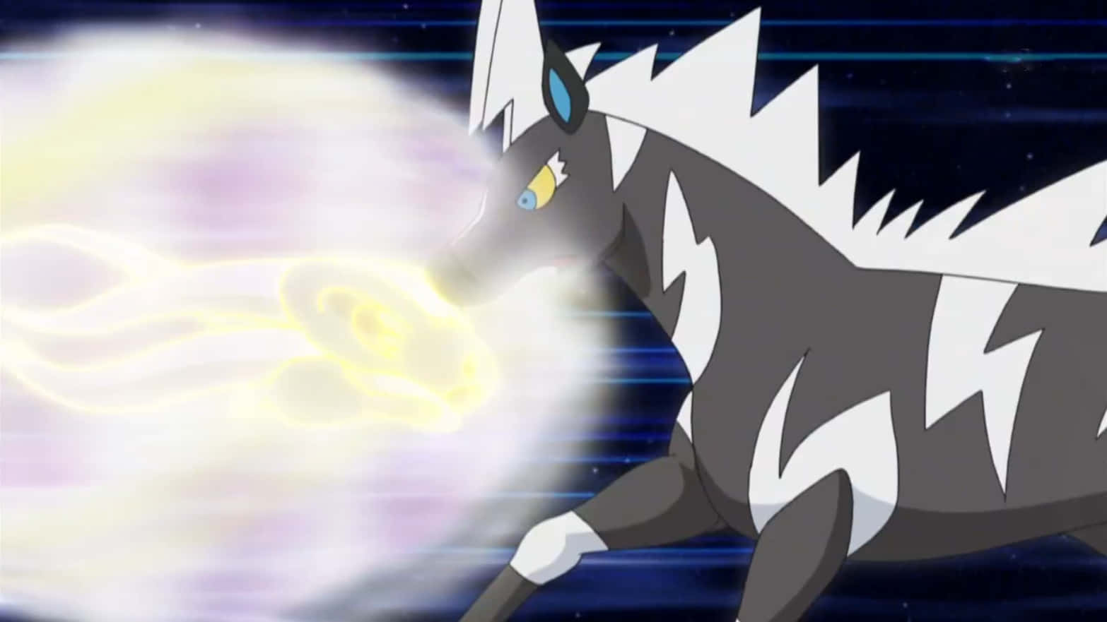Zebstrika, lightning pokemon, sleek black and white, HD Desktop Wallpaper