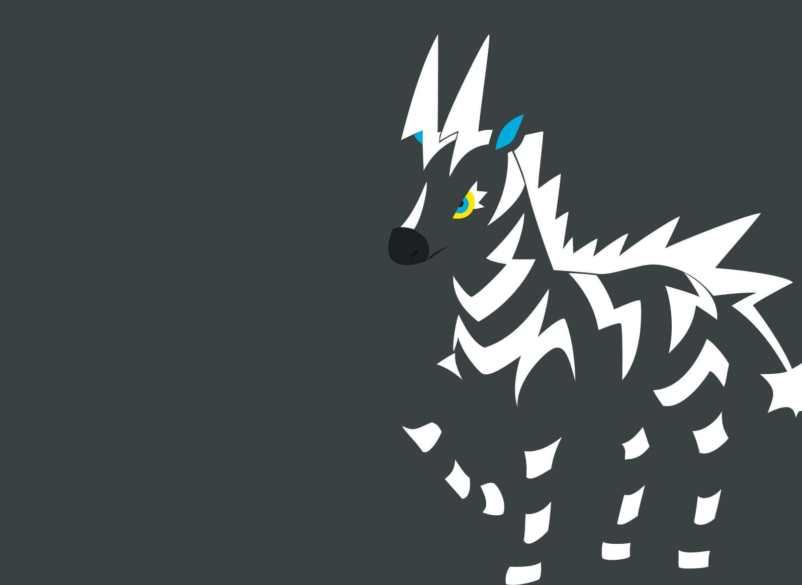 Zebstrika, jagged stripes, glowing yellow eyes, HD Desktop Wallpaper