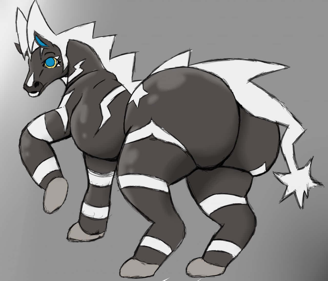 Zebstrika, Electric Type Pokémon, black and white stripes, HD Desktop Wallpaper