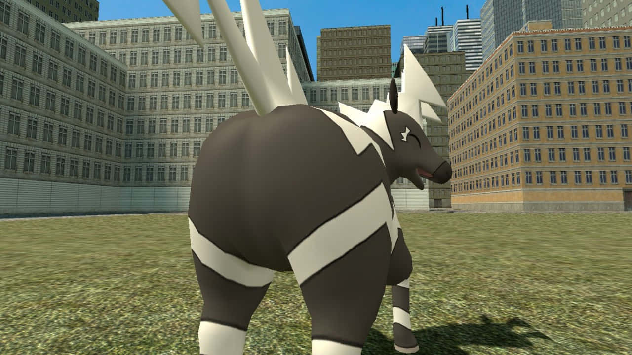 Silly Pokémon Zebstrika, Pokémon-like creature, white stripes, HD Desktop Wallpaper