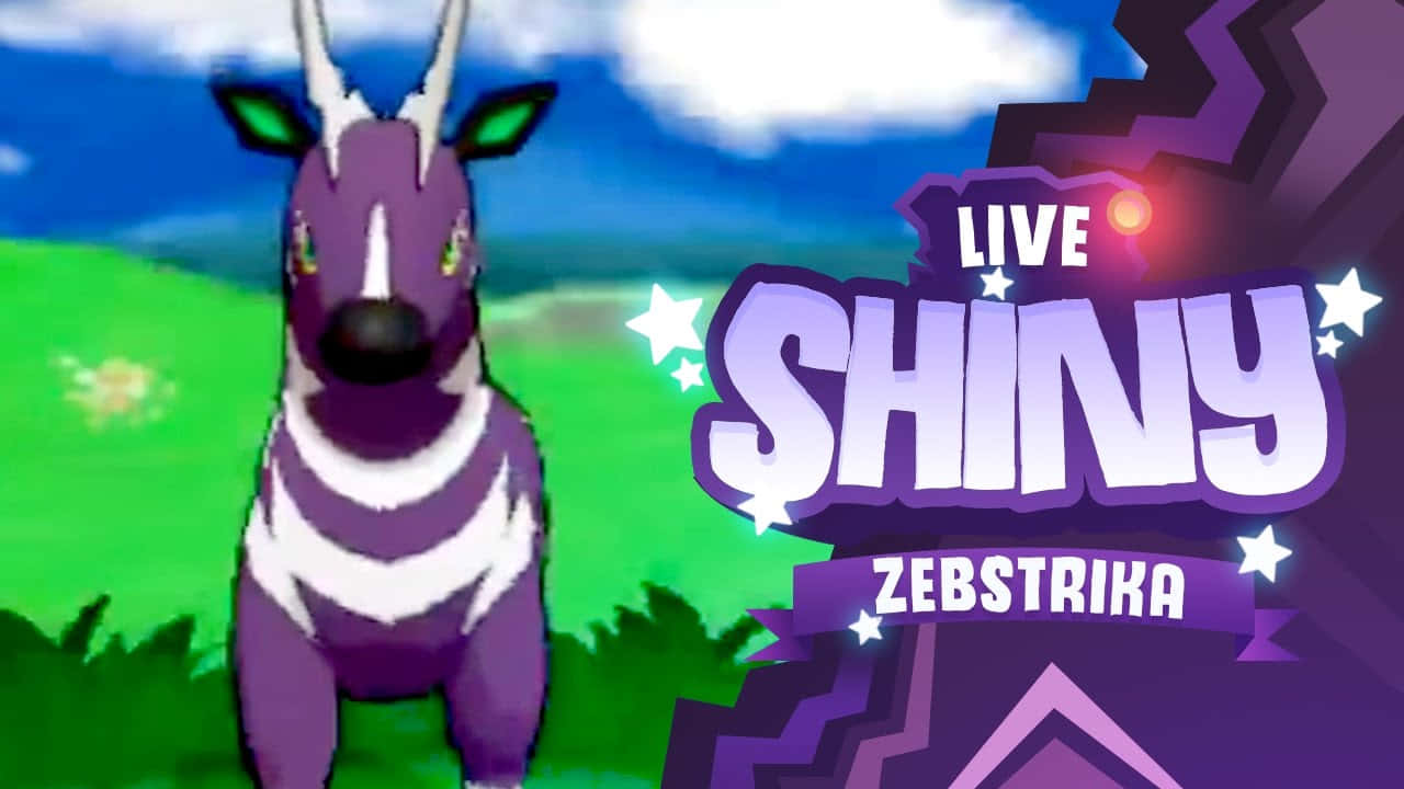 Shiny Zebstrika, purple, vibrant green field, HD Desktop Wallpaper