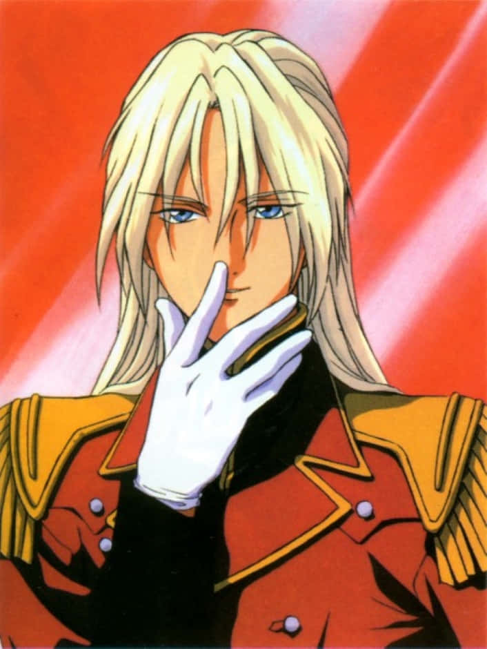 Zechs Merquise, red military uniform, white gloves, SD Phone Wallpaper