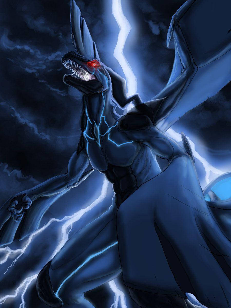 Zekrom, lightning, stormy sky, SD Phone Wallpaper