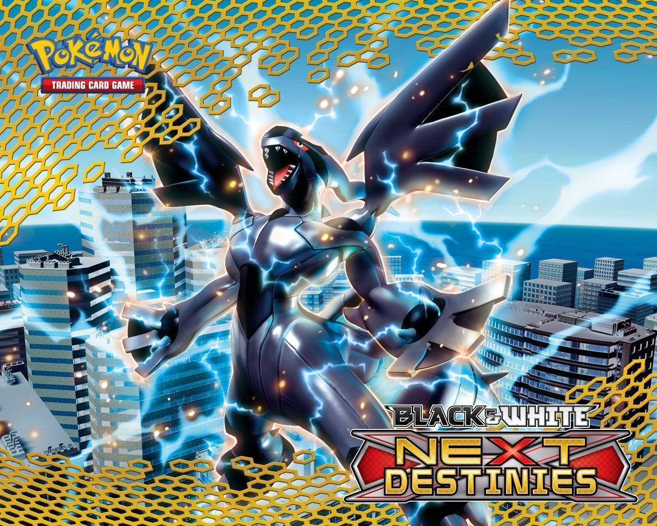 Zekrom, black and silver, lightning crackling, HD Desktop Wallpaper