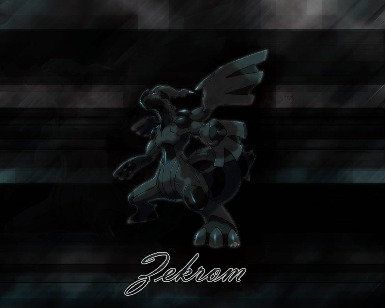 Zekrom, dark metallic, smoky gradient background, HD Desktop Wallpaper