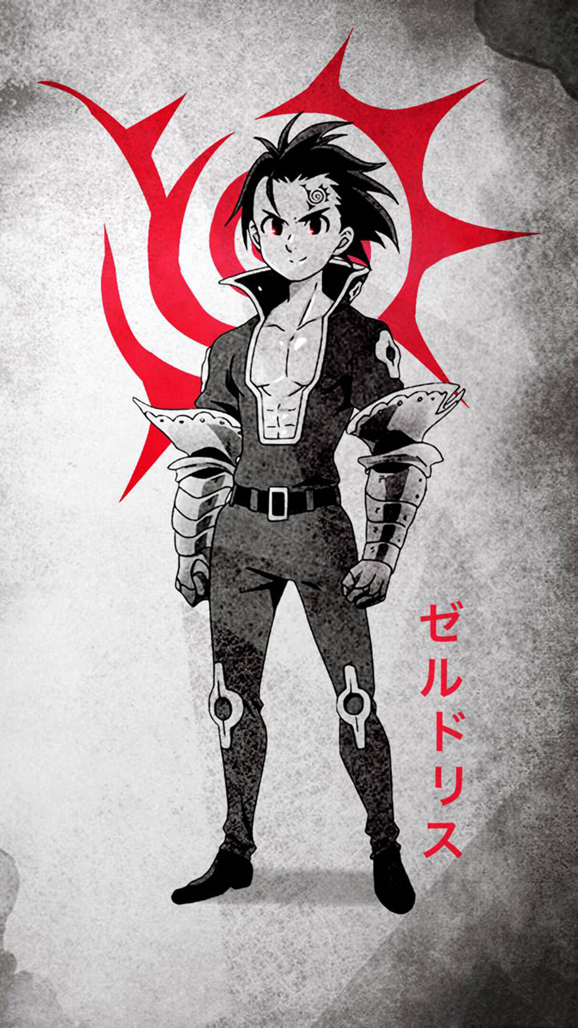 Zeldris, anime outfit, stylized anime warrior, 2K Phone Wallpaper