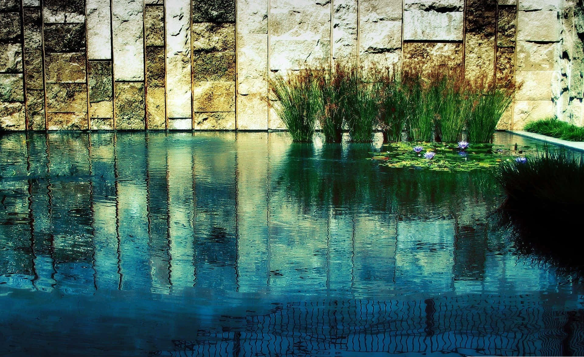 Zen Desktop, Clear Pool, blue water, Full HD Desktop Wallpaper
