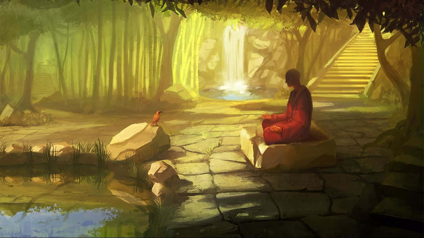 Zen Desktop, monk, red robes, HD Desktop Wallpaper