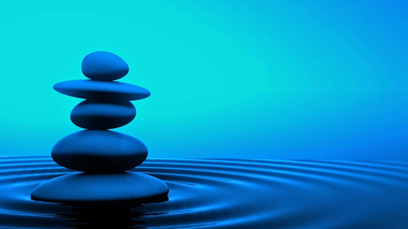 Zen Desktop, Stone Stack Blue Water, smooth blue stones, HD Desktop Wallpaper
