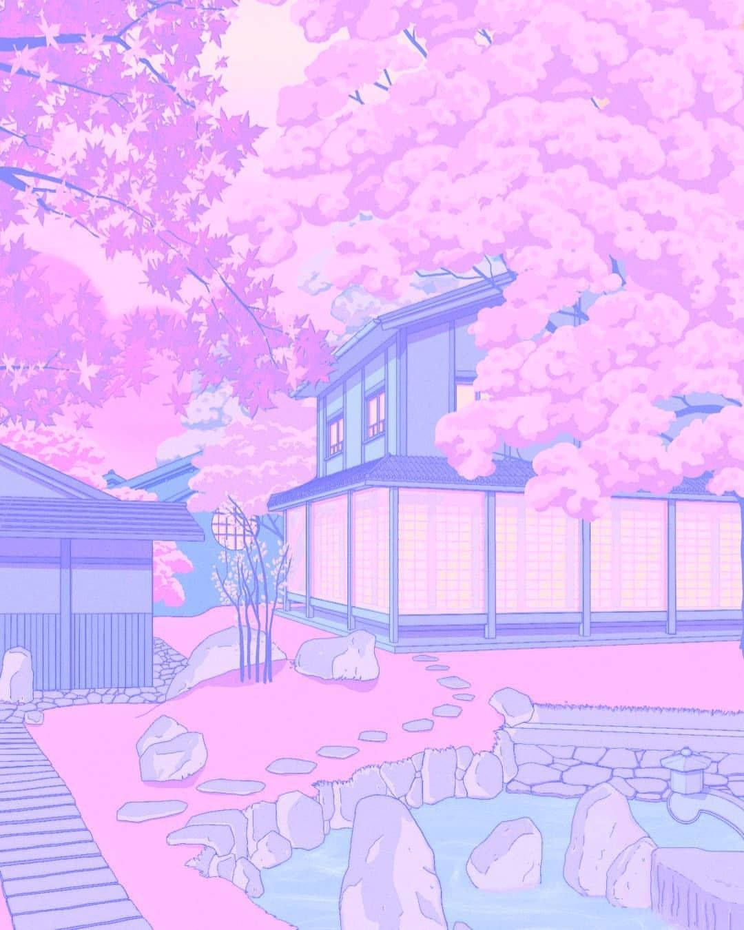 pastel phone, zen garden, Japanese-style house, HD Phone Wallpaper