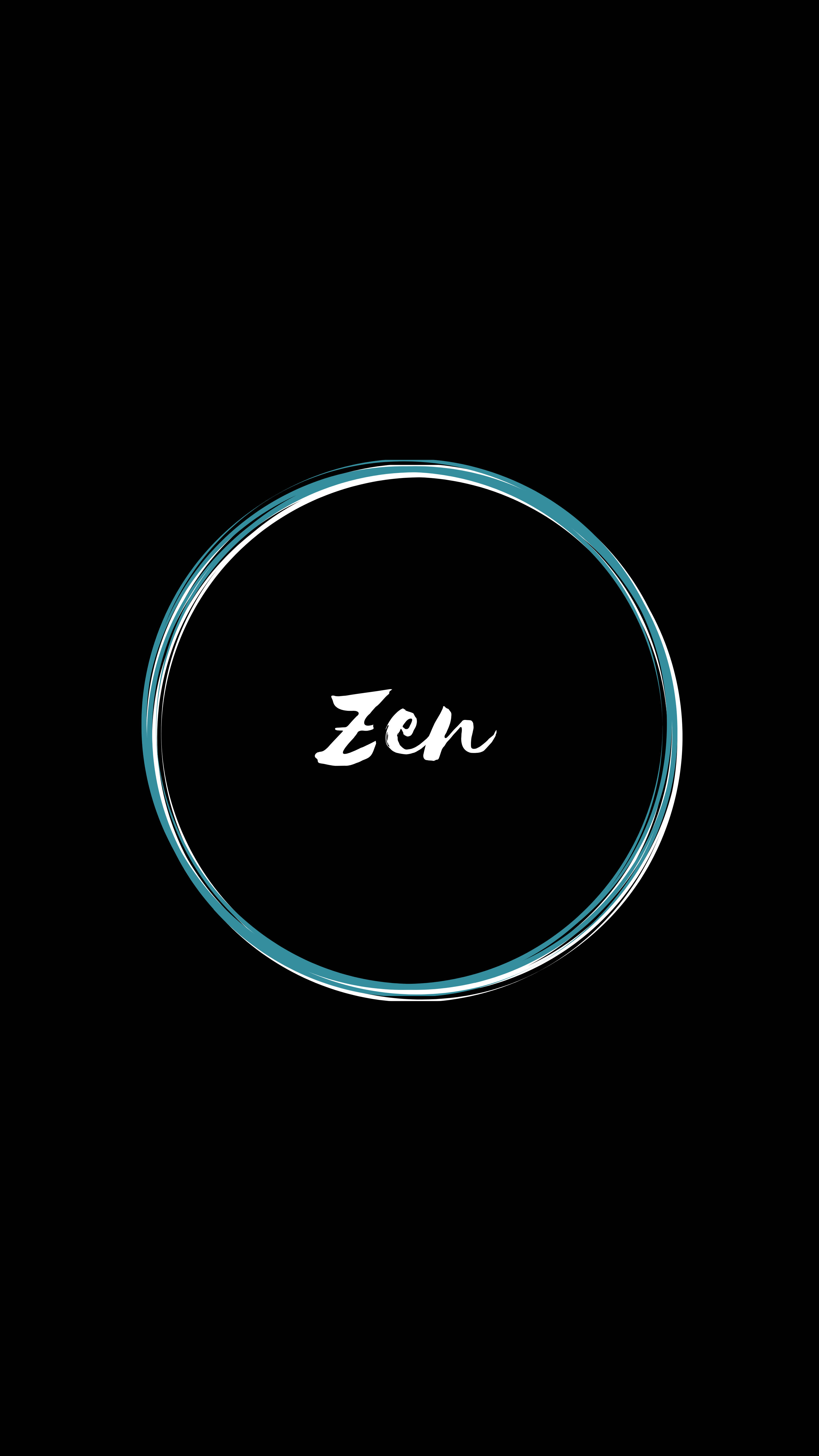 minimalist, black background, glowing teal circle, 5K Phone Wallpaper