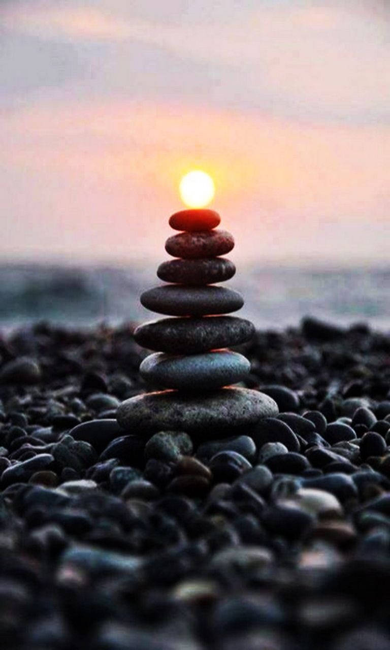 Zen, black pebbles, pebble beach, HD Phone Wallpaper