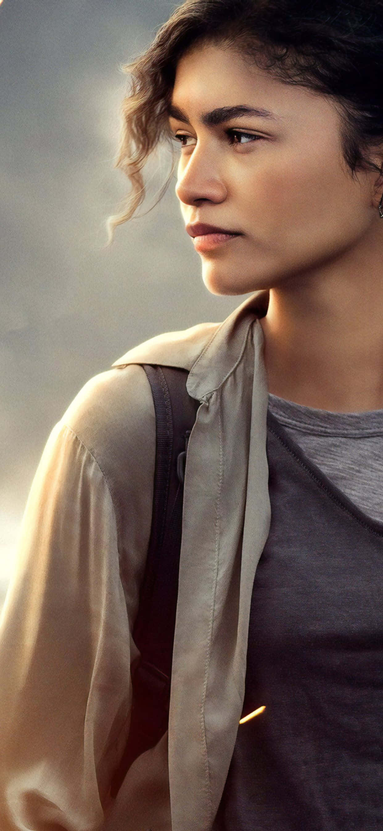 Zendaya, American Actress and Singer, curly hair, 2K Phone Wallpaper