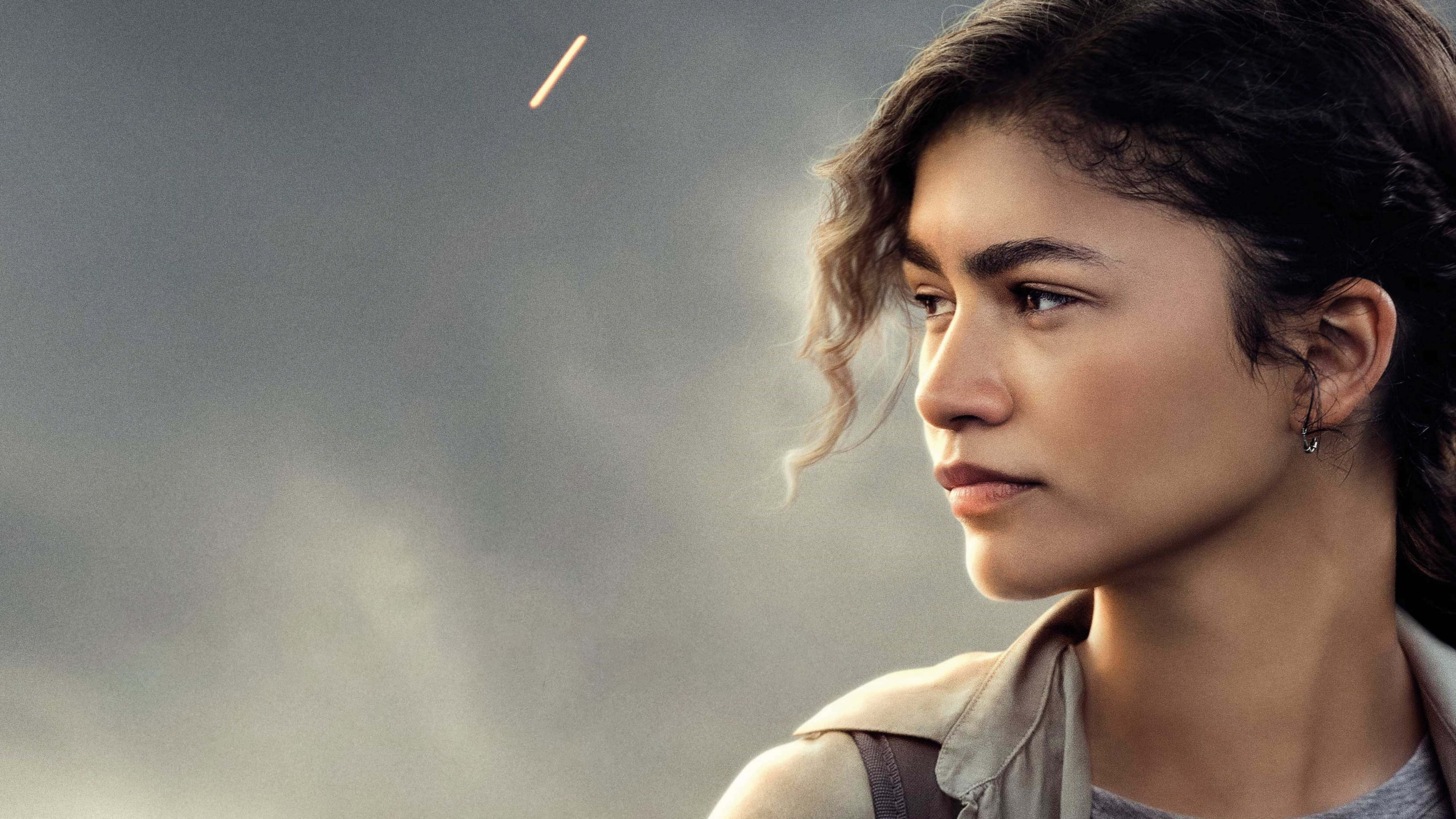 Zendaya, grey outfit, smoky gray sky, 5K Desktop Wallpaper