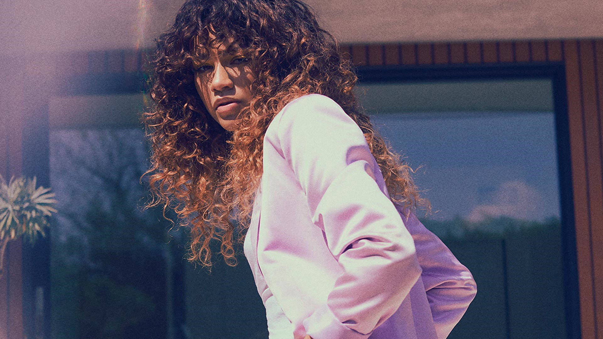 Zendaya, boohoo, soft pink blouse, Full HD Desktop Wallpaper